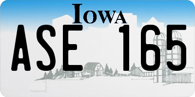 IA license plate ASE165