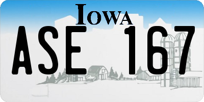 IA license plate ASE167