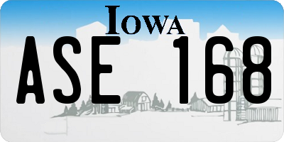 IA license plate ASE168