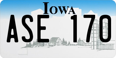 IA license plate ASE170