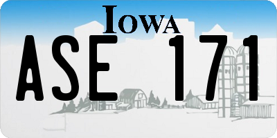 IA license plate ASE171