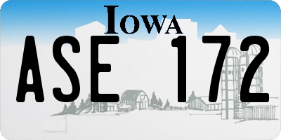 IA license plate ASE172