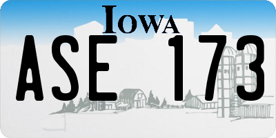 IA license plate ASE173