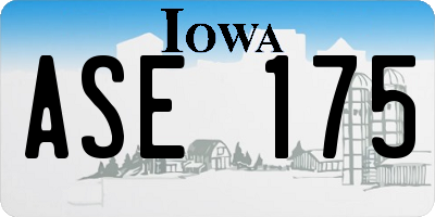 IA license plate ASE175