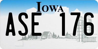 IA license plate ASE176