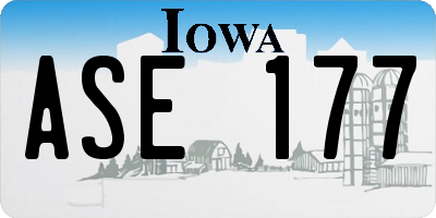IA license plate ASE177