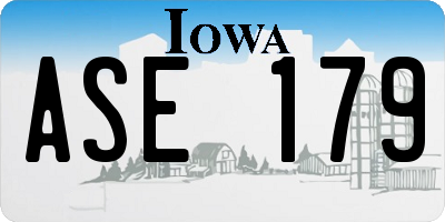 IA license plate ASE179