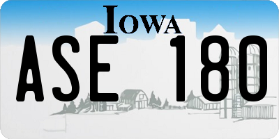 IA license plate ASE180