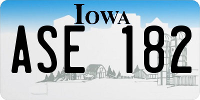 IA license plate ASE182