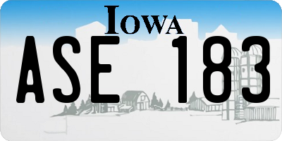 IA license plate ASE183