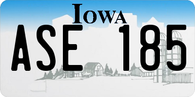 IA license plate ASE185