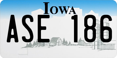 IA license plate ASE186