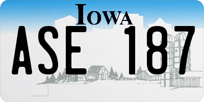 IA license plate ASE187