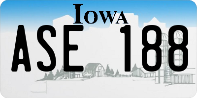 IA license plate ASE188