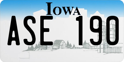 IA license plate ASE190