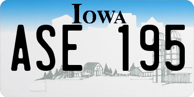 IA license plate ASE195