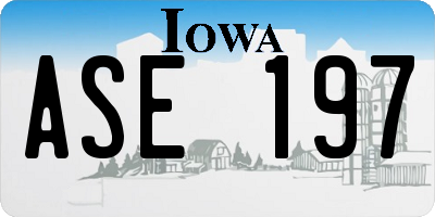IA license plate ASE197