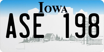 IA license plate ASE198