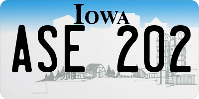 IA license plate ASE202