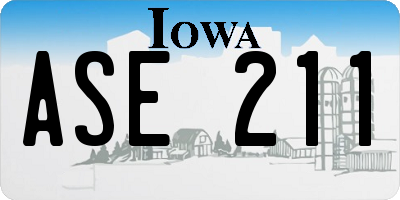 IA license plate ASE211