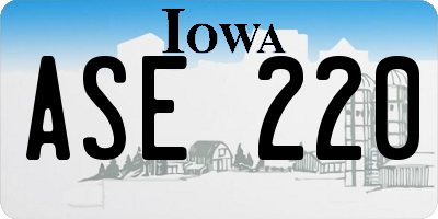 IA license plate ASE220