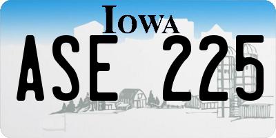 IA license plate ASE225