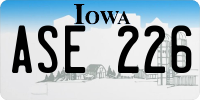 IA license plate ASE226