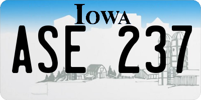 IA license plate ASE237