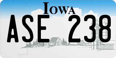 IA license plate ASE238