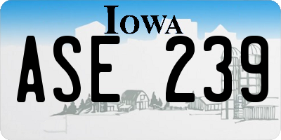 IA license plate ASE239