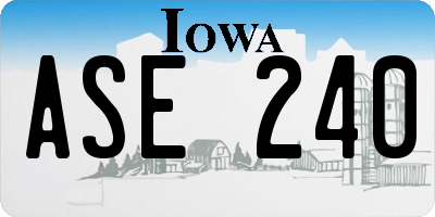 IA license plate ASE240