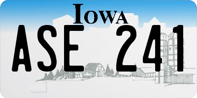 IA license plate ASE241