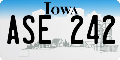 IA license plate ASE242