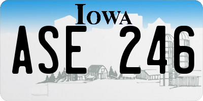 IA license plate ASE246