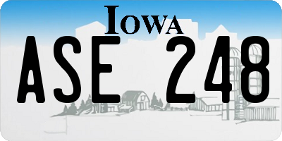 IA license plate ASE248