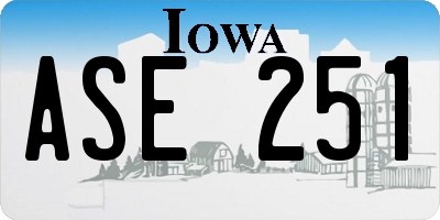 IA license plate ASE251