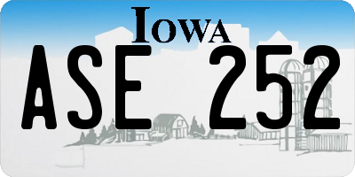 IA license plate ASE252