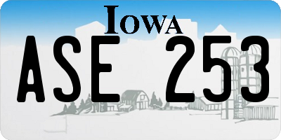 IA license plate ASE253