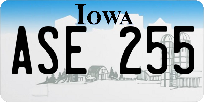 IA license plate ASE255