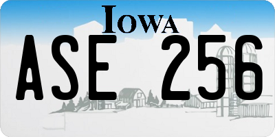IA license plate ASE256