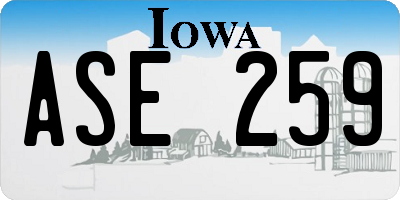 IA license plate ASE259