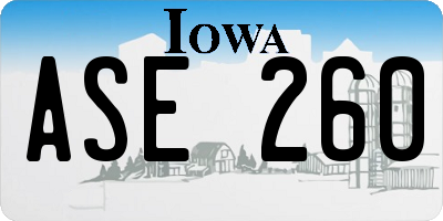 IA license plate ASE260