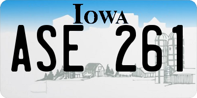 IA license plate ASE261