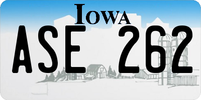 IA license plate ASE262