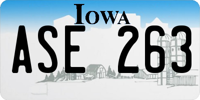 IA license plate ASE263