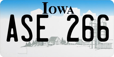 IA license plate ASE266