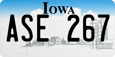 IA license plate ASE267