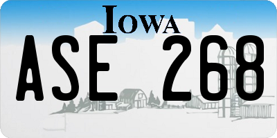 IA license plate ASE268