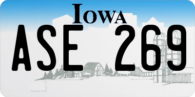 IA license plate ASE269