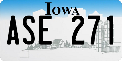 IA license plate ASE271